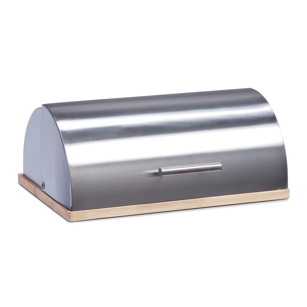Brotkasten Edelstahlfarben B: 39 Cm - Edelstahlfarben, Basics, Holz/Metall (39/28/16cm) - Zeller Present