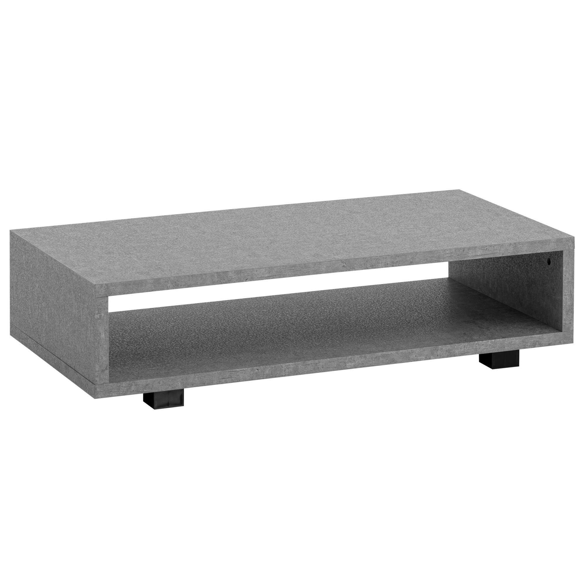 Couchtisch Grau L: 100 cm - Schwarz/Grau, Design, Holzwerkstoff/Kunststoff (100/50/25cm) - Livetastic
