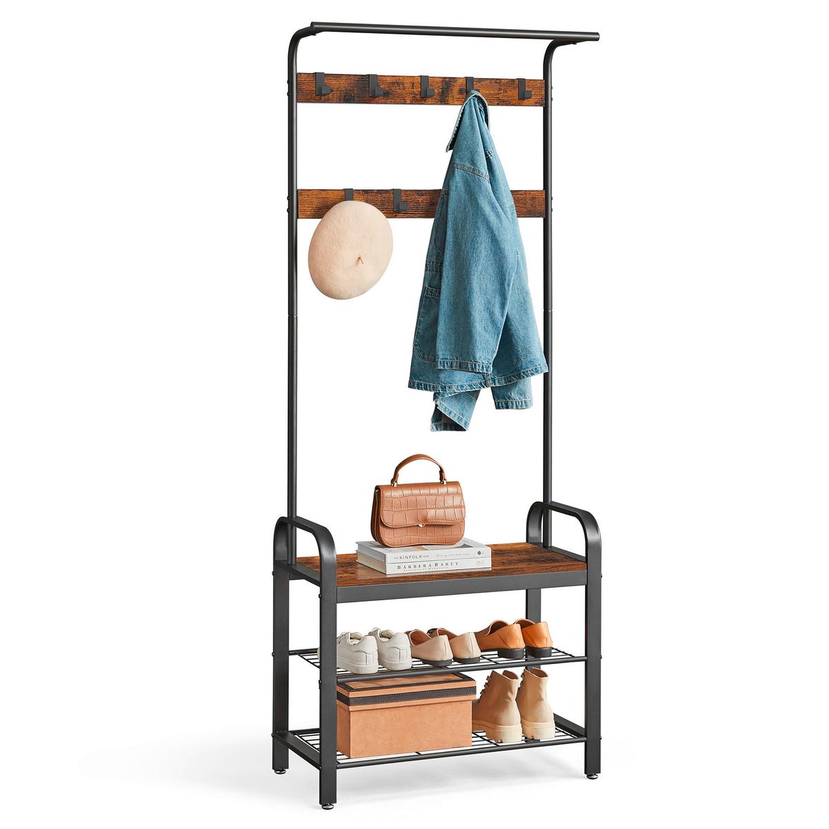 Šatna VINTAGE - černá/hnědá, Trend, kompozitní dřevo (72/183/33,7cm) - Boxxx