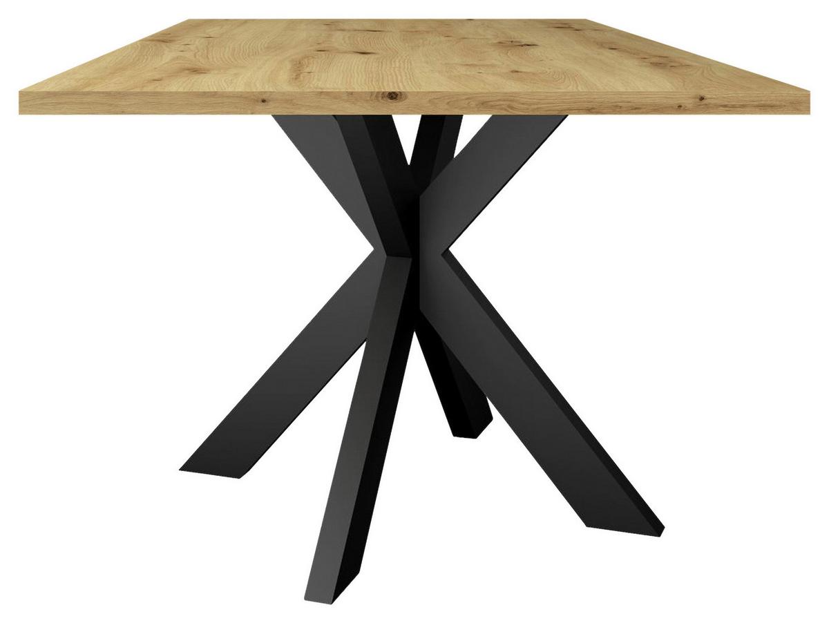 Esstisch Alex Schwarz, Eichefarben - Eichefarben/Schwarz, MODERN, Holzwerkstoff/Metall (140/90/78cm) - Livetastic