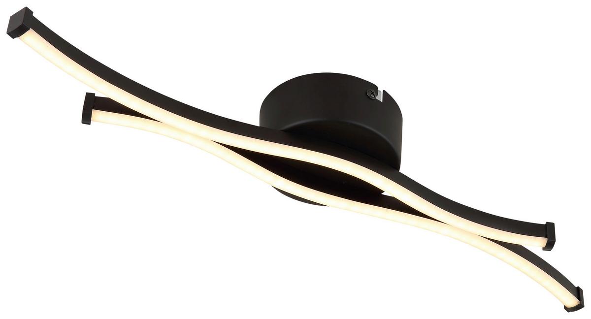 STROPNÍ LED SVÍTIDLO LOREN - černá/opál, Moderní, kov/plast (47,6/10/5,6cm) - Mömax