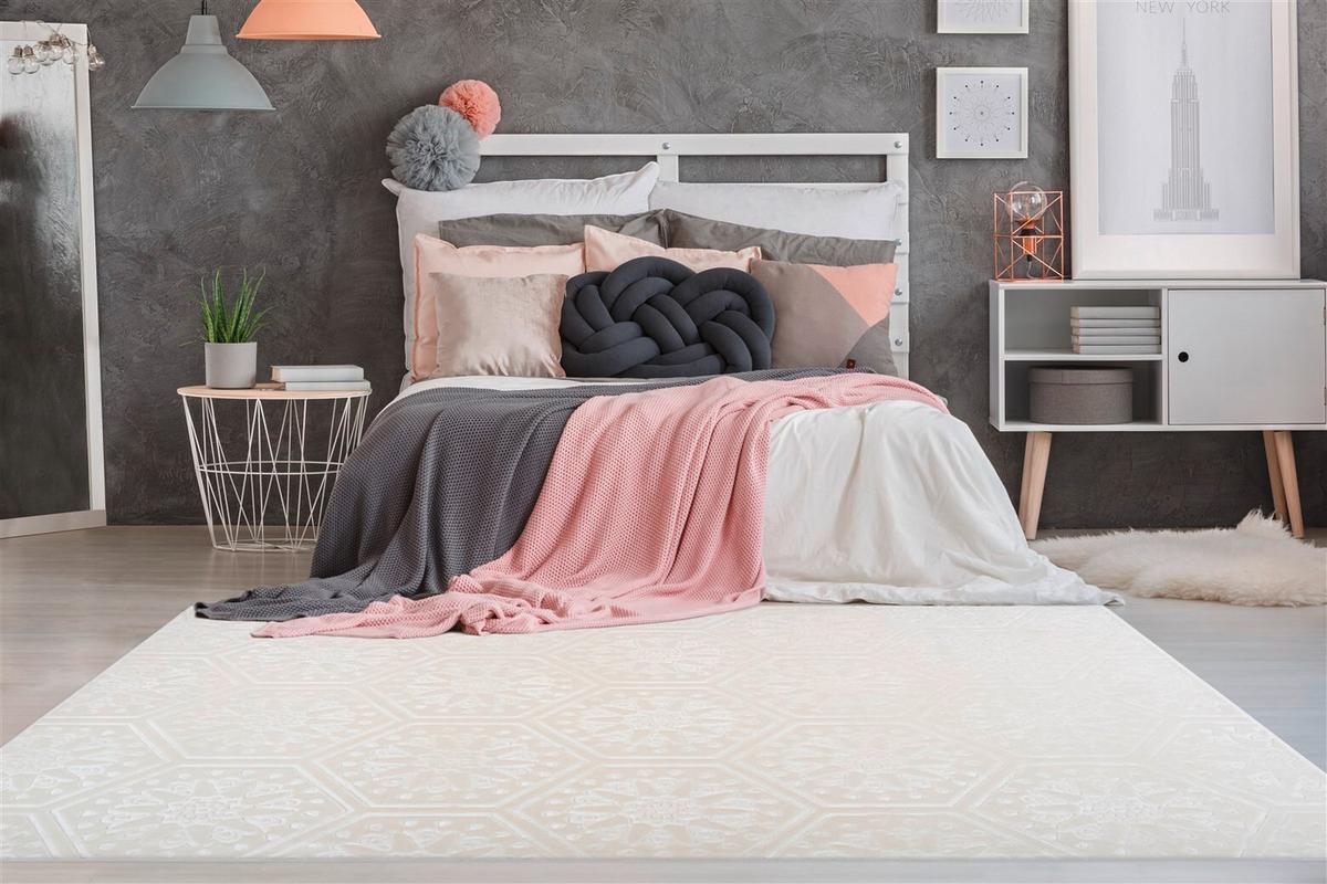 FLACHWEBETEPPICH Weiß, Bunt, - Weiß, KONVENTIONELL, Textil (160/230cm) - Kayoom