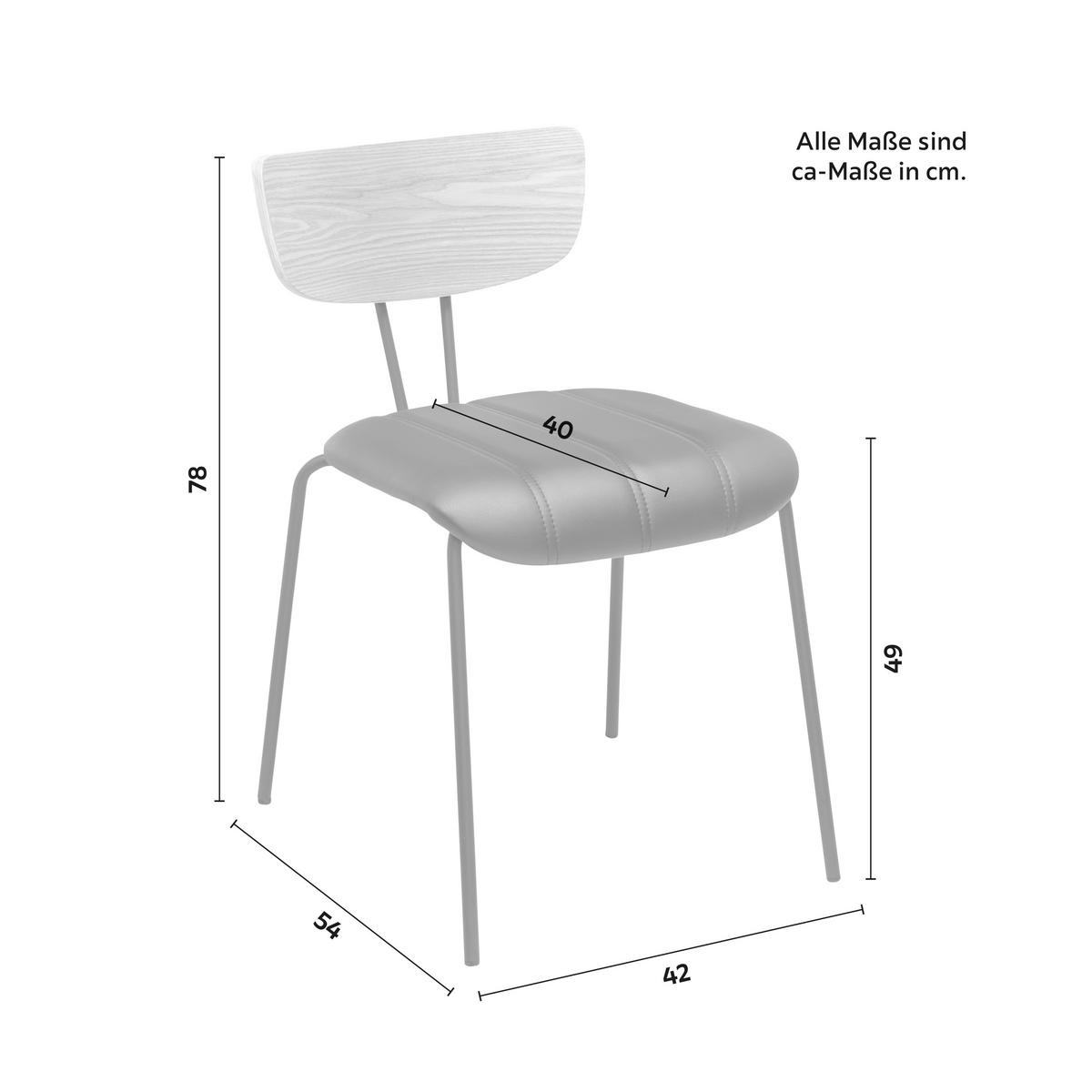 Židle CERA černá - černá/světle hnědá, Moderní, kov/dřevo (42/78/54cm) - Bessagi Home