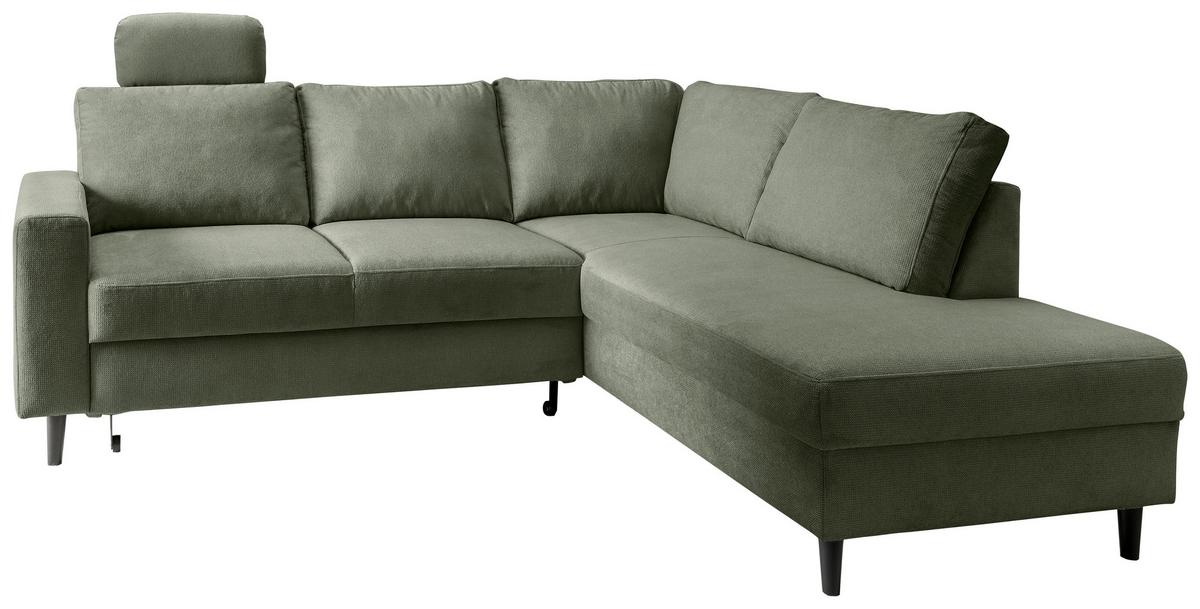 Eckschlafsofa Passione Mintgrün S: 242x200 Cm - Schwarz/Mintgrün, MODERN, Textil (242/200cm) - Livetastic