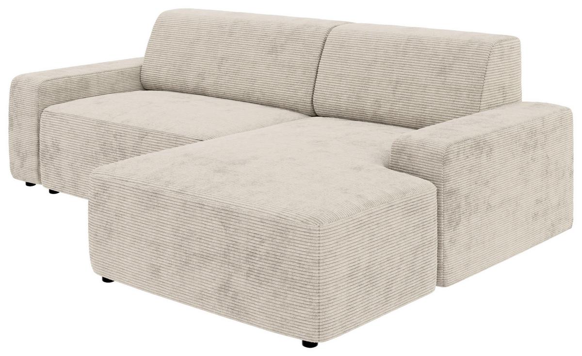 Ecksofa Wien, Creme S: 246x162 Cm - Creme/Schwarz, MODERN, Textil (246/162cm) - Trendmanufaktur