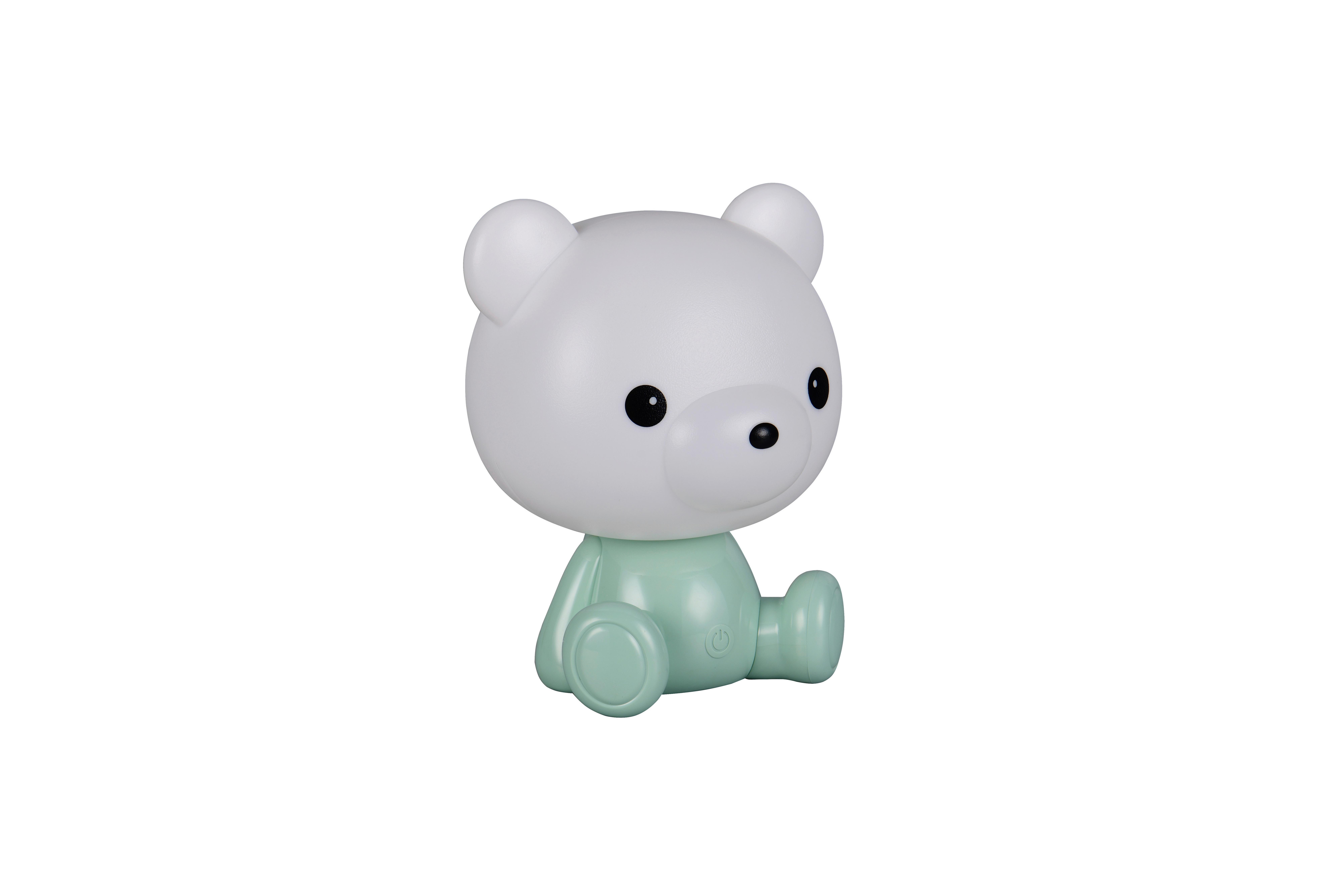 LED-Tischleuchte Cutie Grün Weiß B: 19 cm - Weiß/Grün, LIFESTYLE, Kunststoff (21/19/25,5cm)