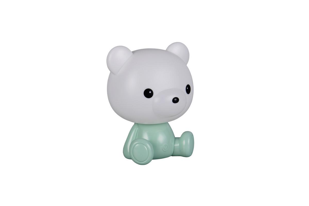 LED-Tischleuchte Cutie Grün Weiß B: 19 cm - Weiß/Grün, LIFESTYLE, Kunststoff (21/19/25,5cm)