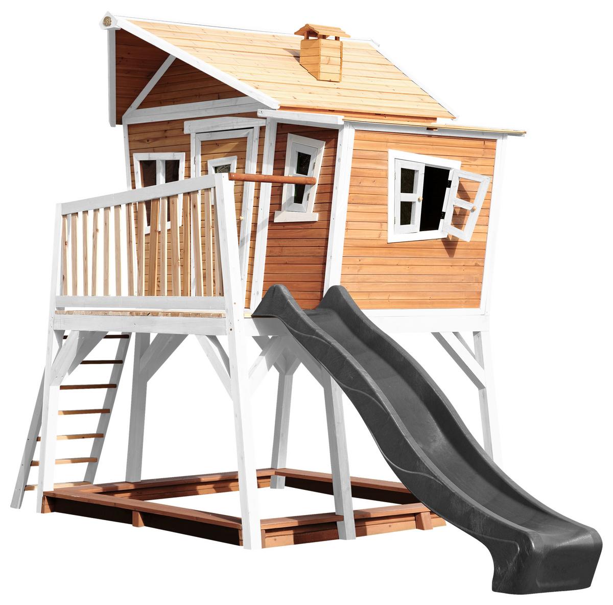 Spielturm A030.150.81 - Braun/Weiß, KONVENTIONELL, Holz (432/288/193cm) - Ambia Garden