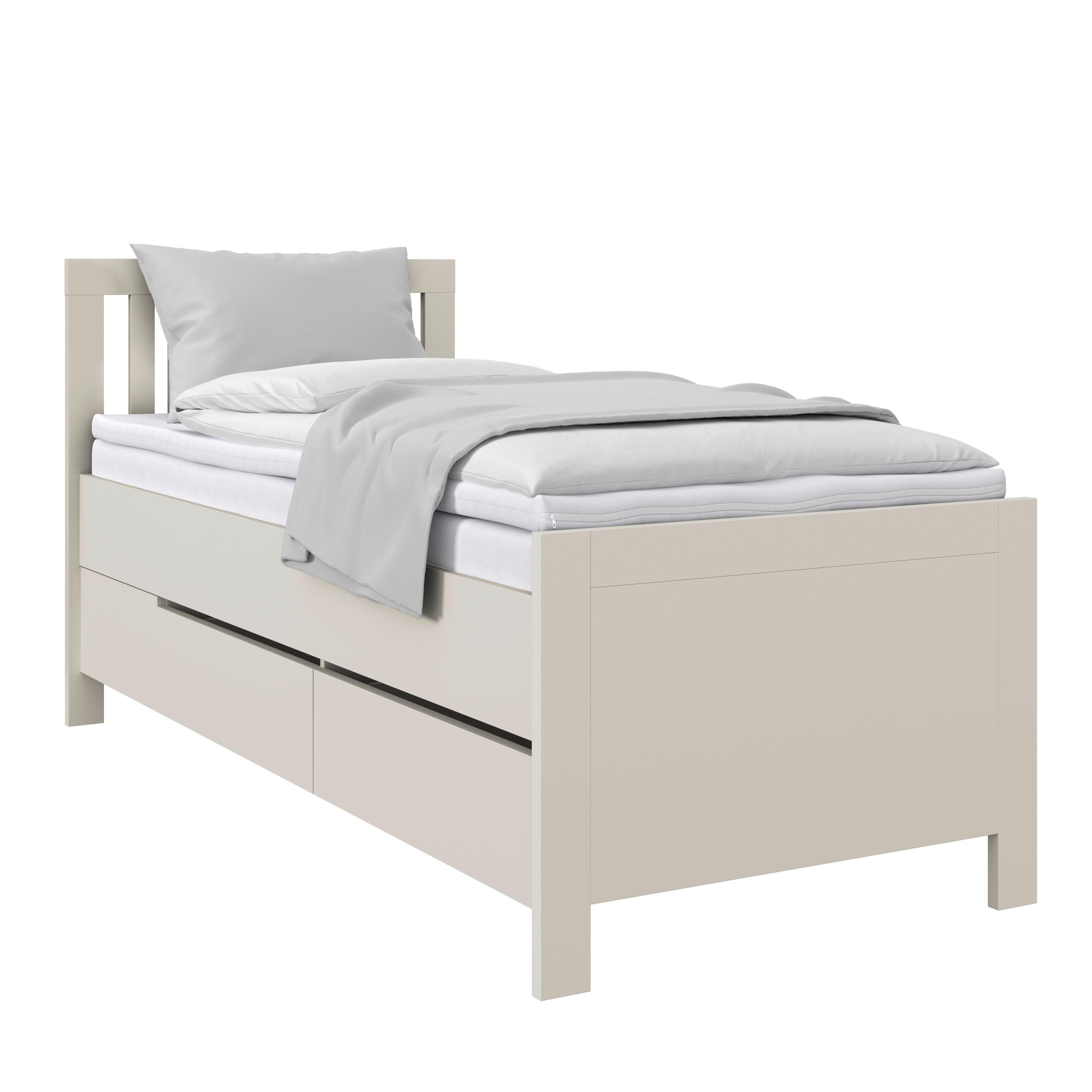 Stauraumbett Pisa mit 2 Laden kaschmirfarben 90x200