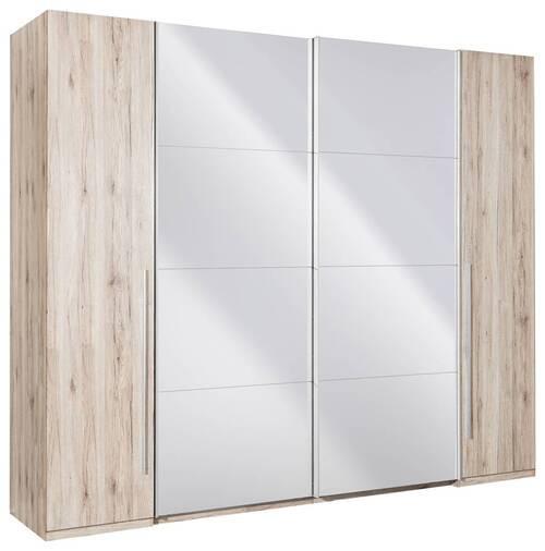 Schwebetürenschrank M. Spiegel B: 270 Cm Match Eiche Dekor - Eiche San Remo, KONVENTIONELL, Glas/Holzwerkstoff (270/225/61cm) - MID.YOU