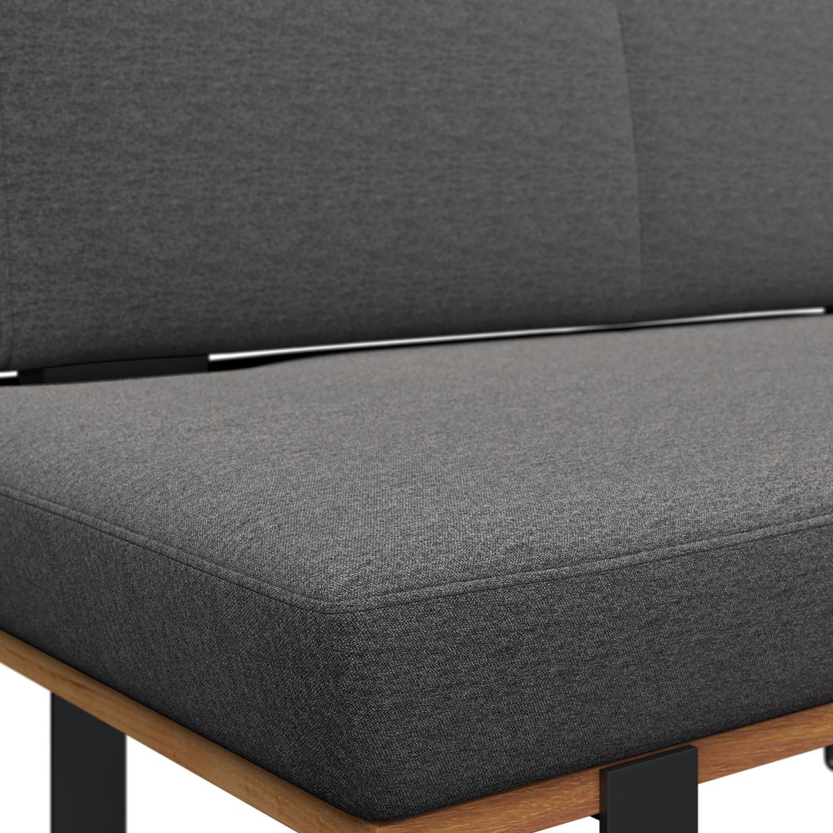 Sitzbank mit Lehne gepolstert Grau/Schwarz Tristan B: 130 cm - Schwarz/Grau, MODERN, Holz/Textil (130/48/90cm) - James Wood