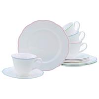 Kaffeeservice 12-teilig. Steingut, multicolor - Hellrosa/Lila, Basics, Keramik - Creatable
