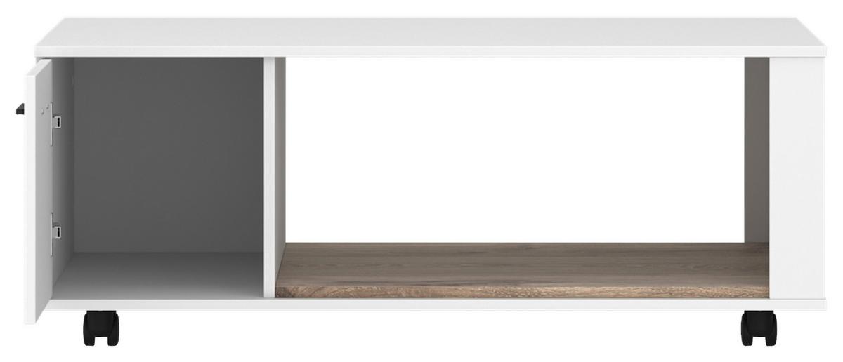 Couchtisch Cotia New Weiß/eichefarben B: 115 Cm - Eichefarben/Weiß, MODERN, Holzwerkstoff (115/45/67cm)