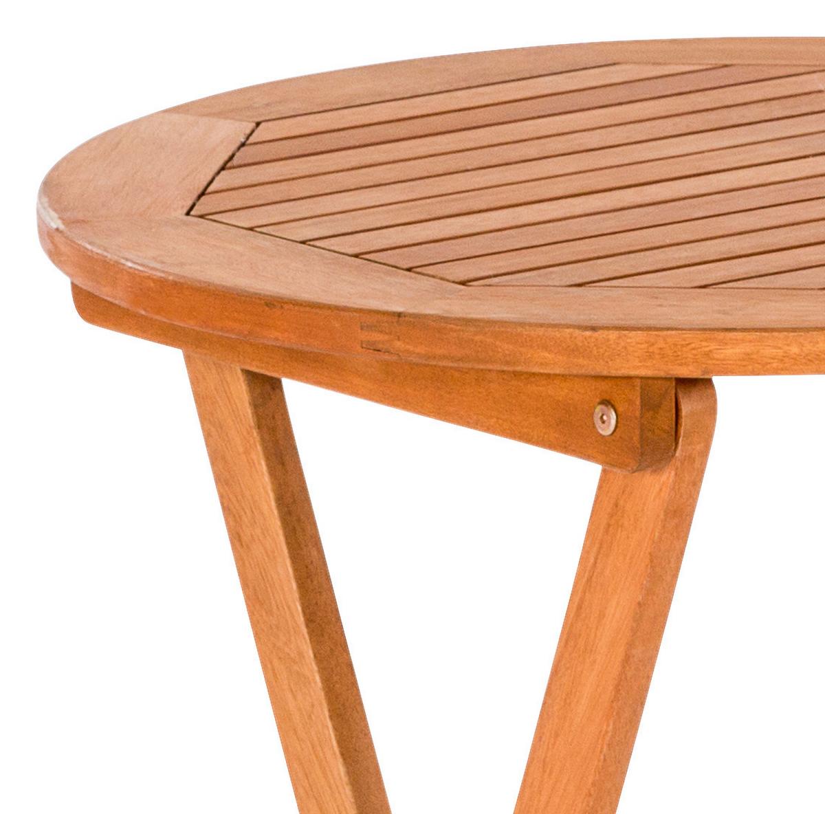 Gartentisch Klappbar Eukalyptusholz Ø 80 cm - Naturfarben, KONVENTIONELL, Holz (80/75/80cm) - Gardenson