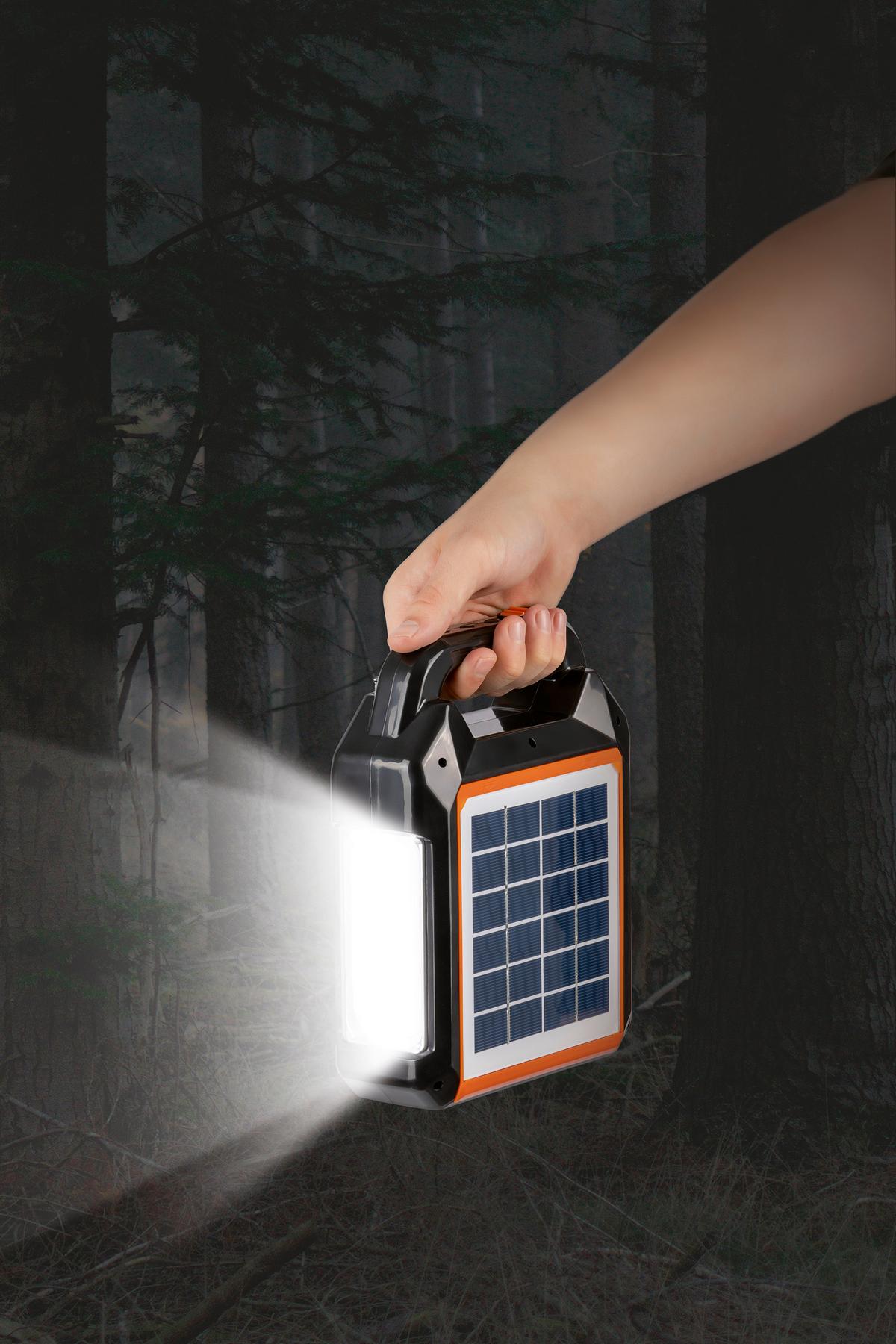 Stromerzeuger Easy Maxx Mobil/Tragbar Solarbetrieb - Schwarz/Orange, Basics, Kunststoff (17,2/7/22,5cm)