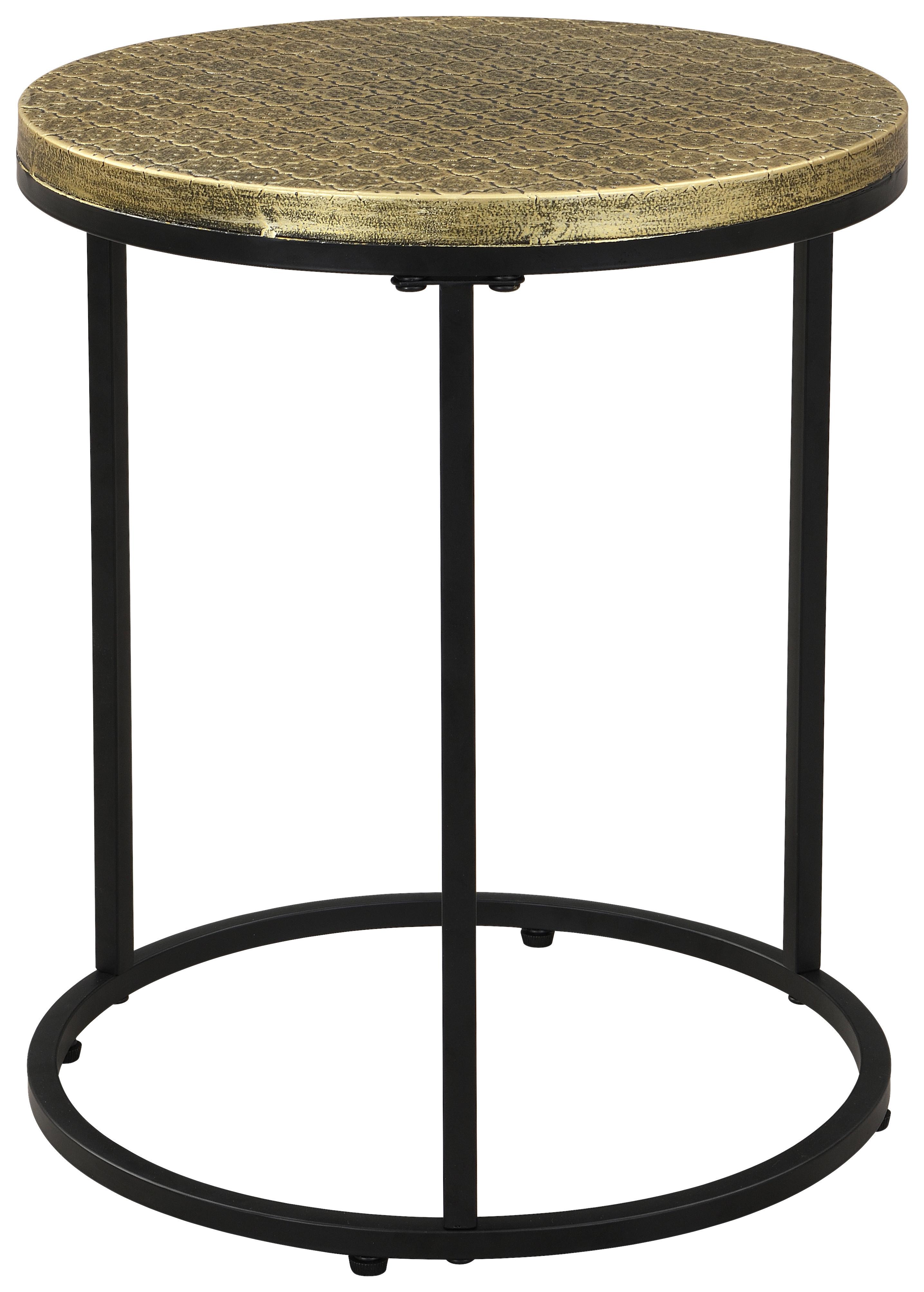 Beistelltisch Milan - Messingfarben/Schwarz, MODERN, Metall (36/44/36cm)