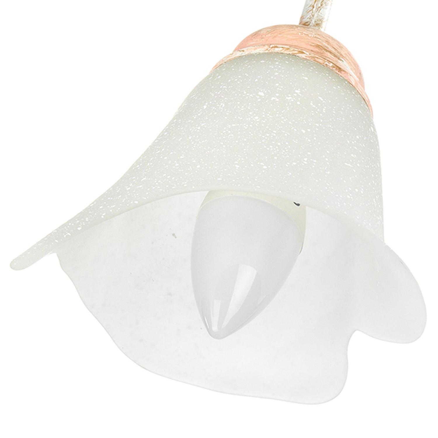 Kronleuchter 4985/5 5xe14 Weiß, Metall - Pink/Weiß, KONVENTIONELL, Glas/Metall (80/90cm)
