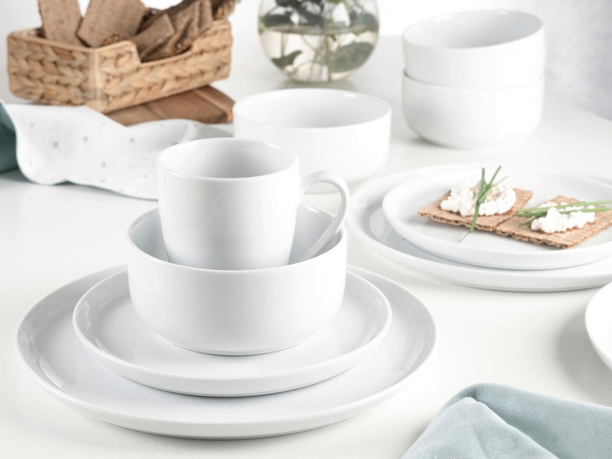 Kombiservice Scandi 16-Tlg. Keramik, Weiß - Weiß, Basics, Keramik - Creatable