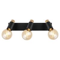 Strahler 54045-3 - Dunkelbraun/Schwarz, Design, Holz/Metall (48,5/8/14,5cm) - Globo