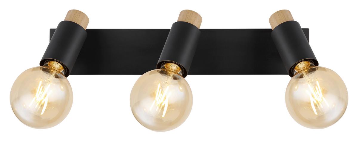 Strahler 54045-3 - Dunkelbraun/Schwarz, Design, Holz/Metall (48,5/8/14,5cm) - Globo