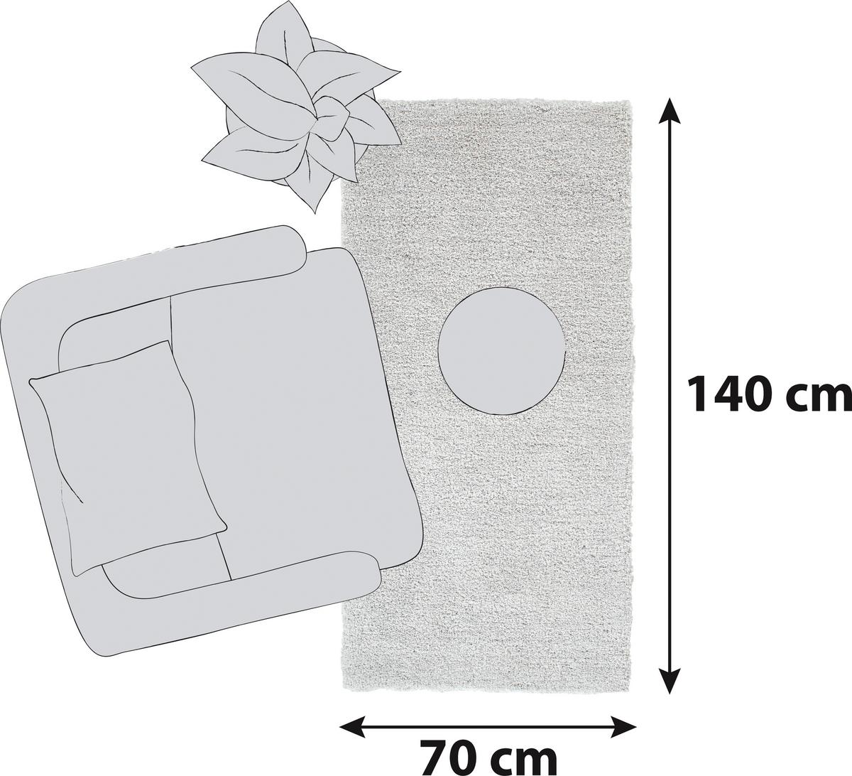 Hochflor Teppich Grau Relaxx 70x140 Cm - Hellgrau/Grau, Basics, Textil (70/140cm) - Esprit