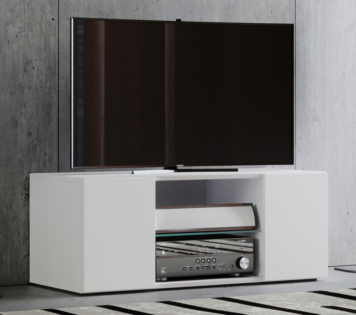 TV-skrinka Lowina š: 95cm biela - čierna/biela, Konventionell, kompozitné drevo/plast (95/40/36cm) - MID.YOU
