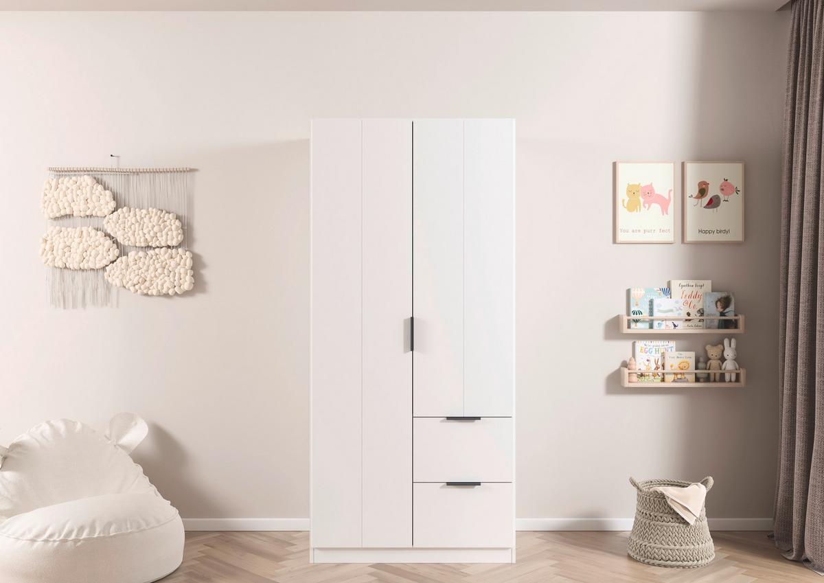 DREHTÜRENSCHRANK Ella Weiß B: 91cm - Weiß, MODERN, Holzwerkstoff (91/197/54cm) - Rauch Möbel