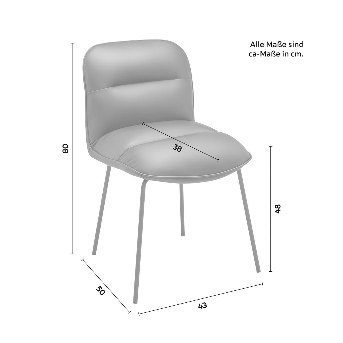 Stolička Ellis sivá - čierna/sivá, Modern, kov/drevo (43/80/50cm) - Bessagi Home