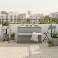 Sada na balkon MARIO hnědá - šedavě hnědá, Moderní, kov/textil (120/75/105cm) - Bessagi Garden