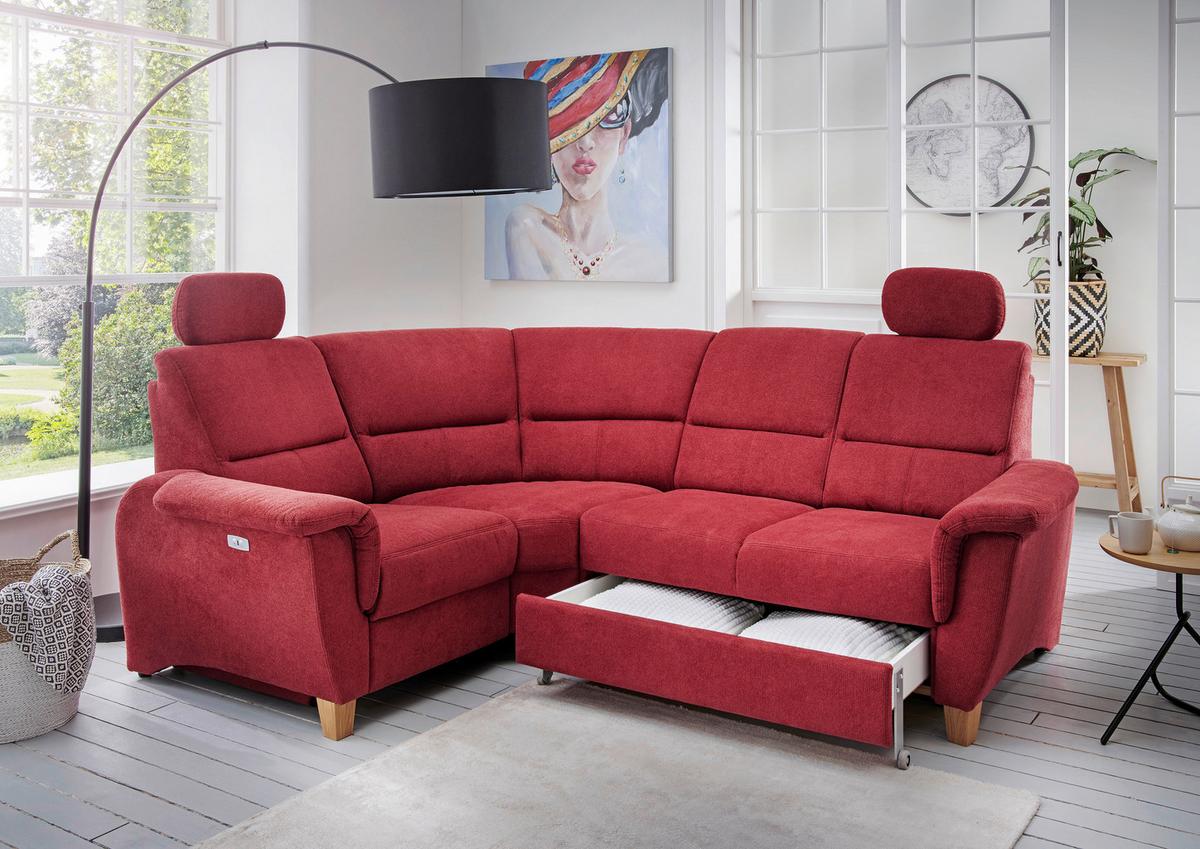 Ecksofa Parole Rot S: 186/237 Cm - Wildeiche/Rot, KONVENTIONELL, Textil (186/237cm) - Livetastic