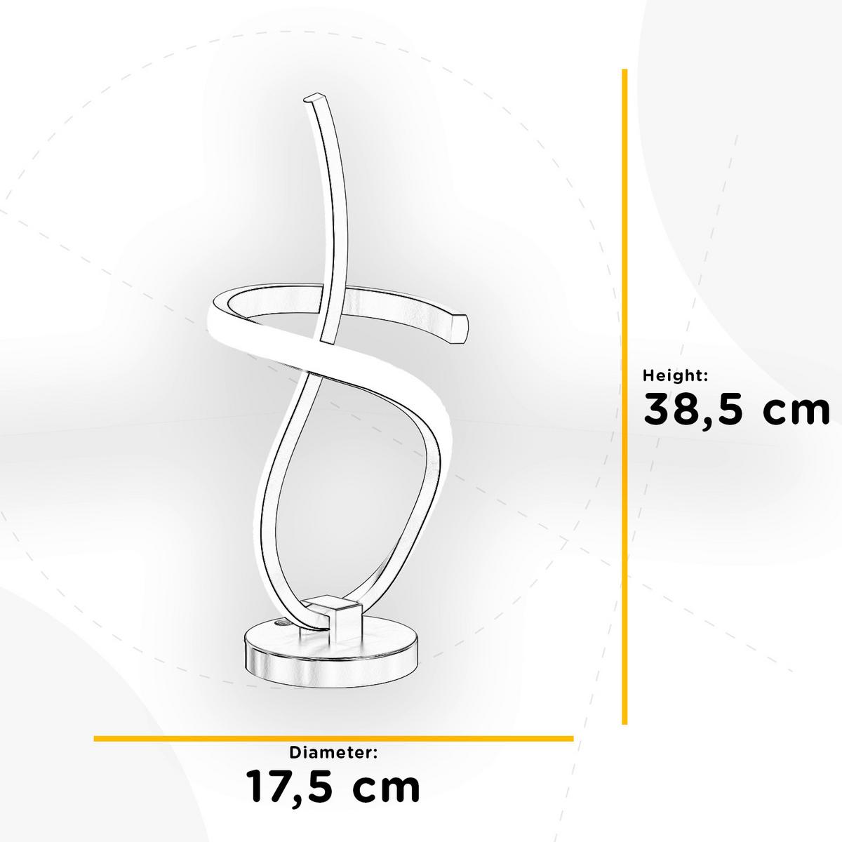 LED-Tischleuchte Kira Goldfarben Beige D:17,5cm - Beige/Goldfarben, Design, Kunststoff/Metall (17,5/38,5cm)