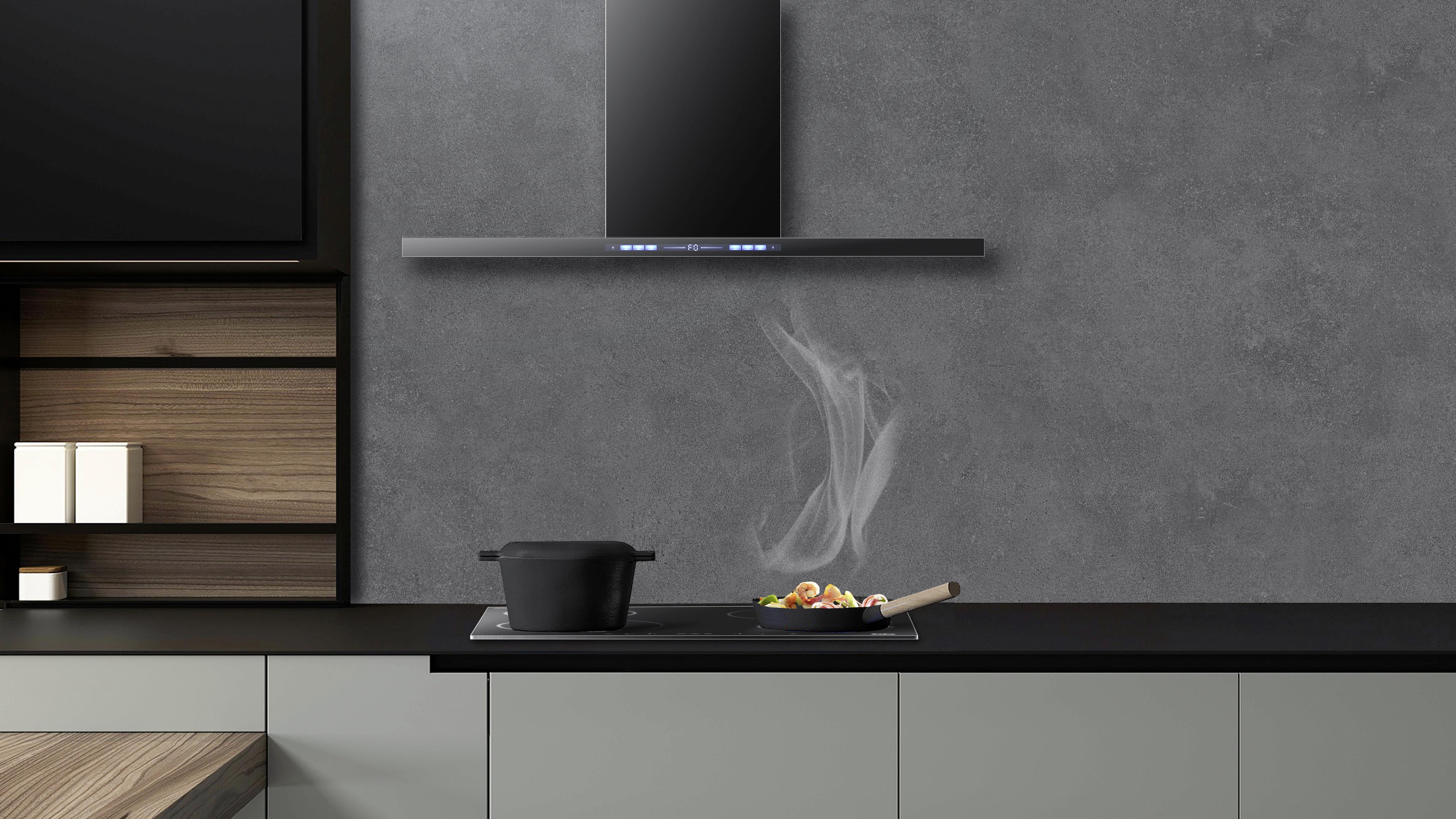 Dunstabzugshaube Wt3-90-A+br - Schwarz, Basics, Metall (89,8/101,50/41cm) - PKM