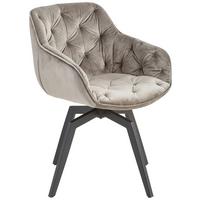 Armlehnstuhl Avegno Grau mit drehbare Sitzfläche - Schwarz/Grau, MODERN, Holz/Textil (59,5/84/63,5cm) - Livetastic