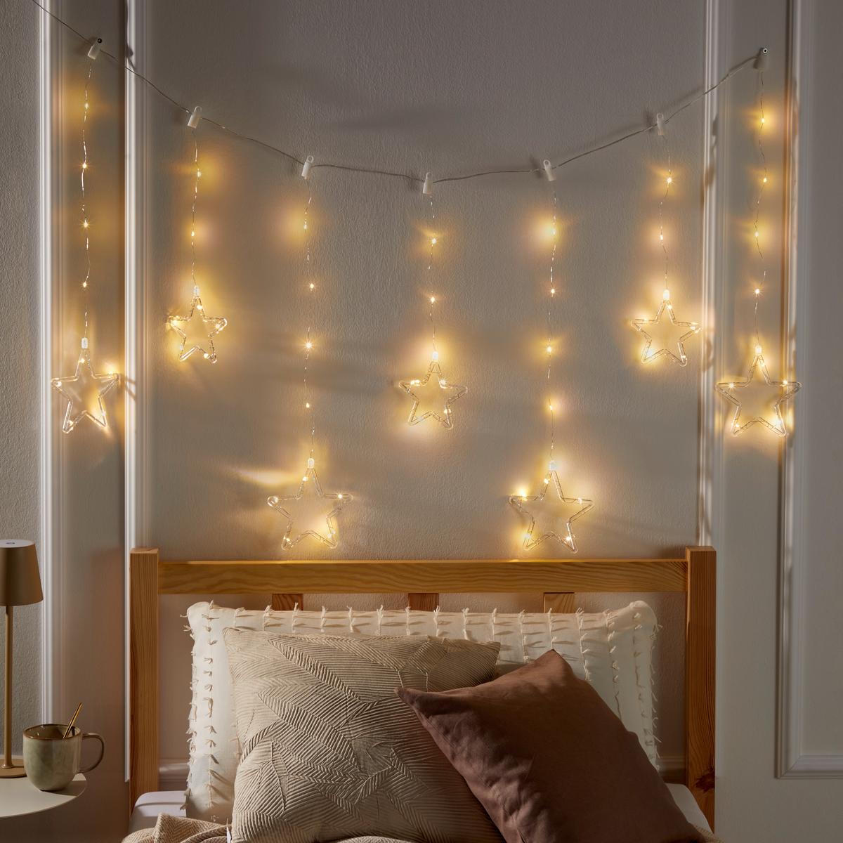 LICHTERVORHANG Sterne, versch. Designs - Transparent, Basics, Kunststoff (120/60cm)