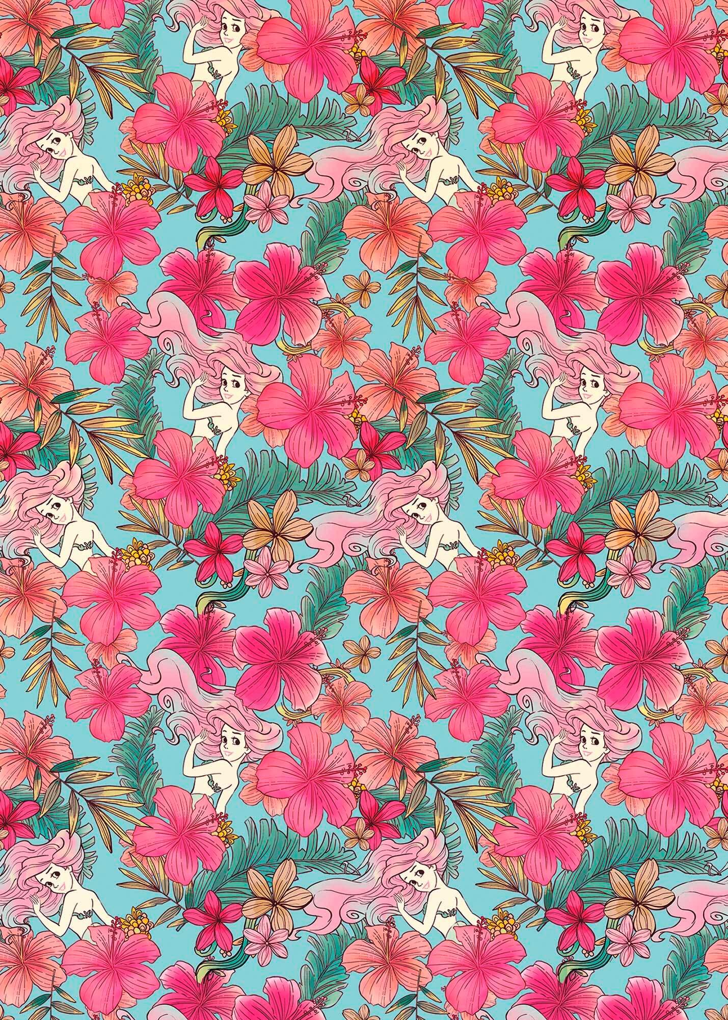 Fototapete Ariel - Pink Flower - Multicolor, Trend, Textil (200/280cm)