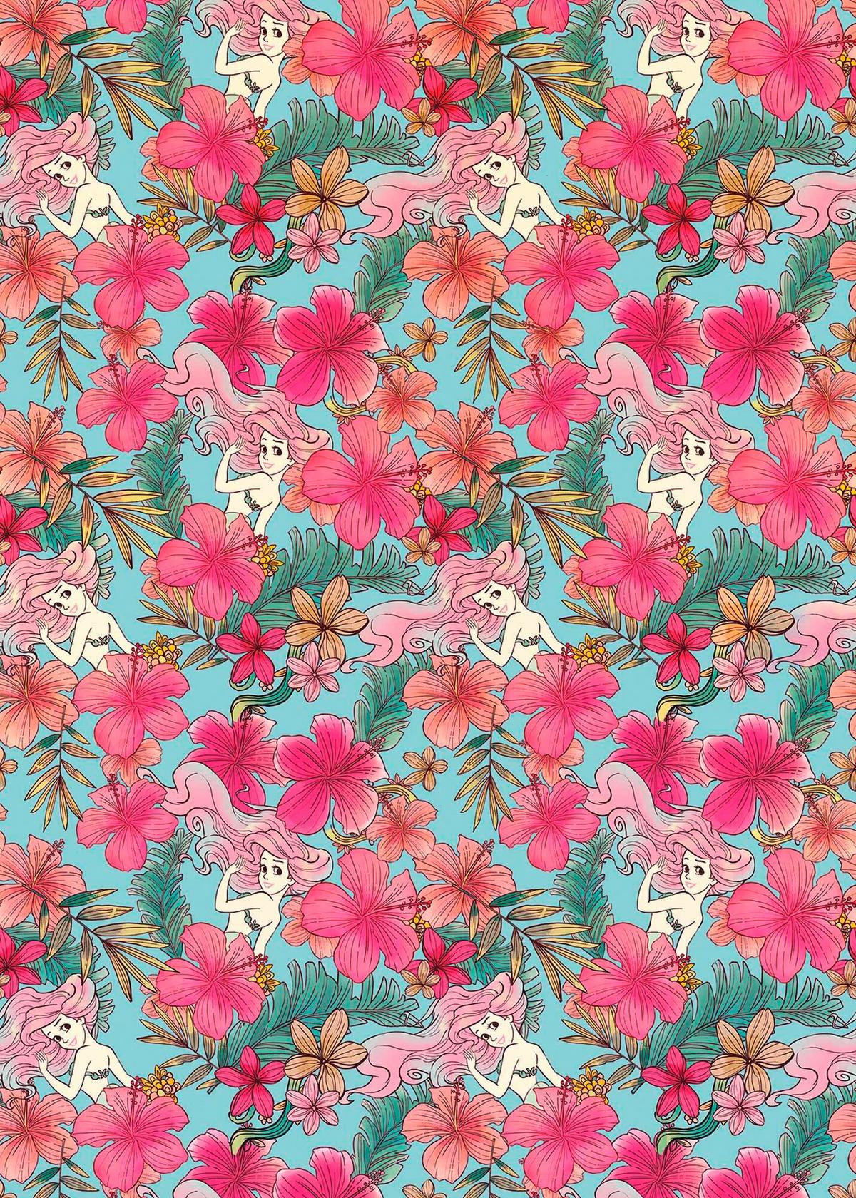 Fototapete Ariel - Pink Flower - Multicolor, Trend, Textil (200/280cm)