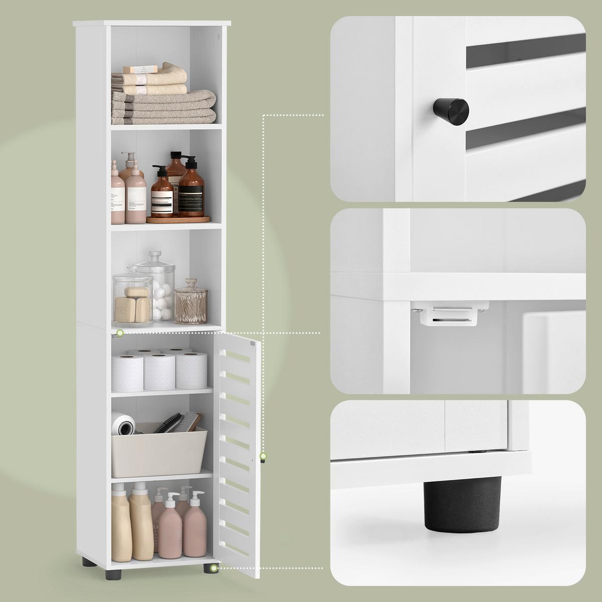 Midischrank Bathroom Cabinet - Schwarz/Weiß, MODERN, Holzwerkstoff (40/167/30cm) - MID.YOU