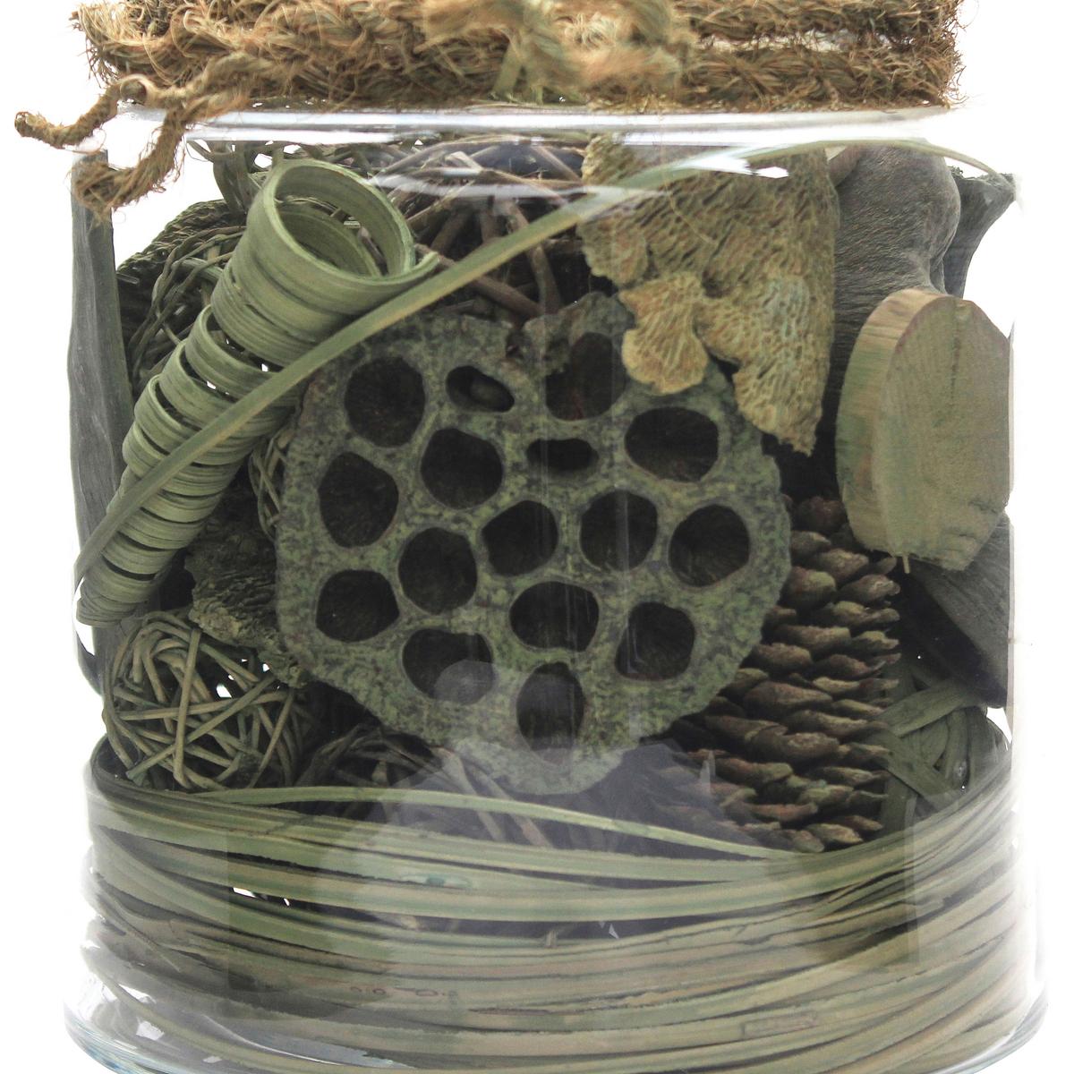 Dekoglas Flora Grün, 18x20 cm - Grün, LIFESTYLE, Glas/Naturmaterialien (18/20/18cm) - Kayoom
