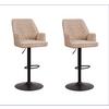 Barthocker-Set Donny Weiß B: 54 cm - Schwarz/Weiß, MODERN, Textil/Metall (54/100/58cm) - MID.YOU