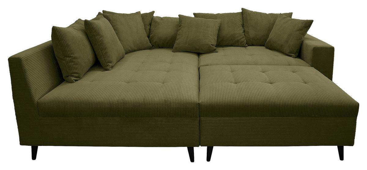 Ecksofa Pruno Olivgrün S: 174x247 cm - Schwarz/Olivgrün, Design, Textil (174/247cm) - MID.YOU