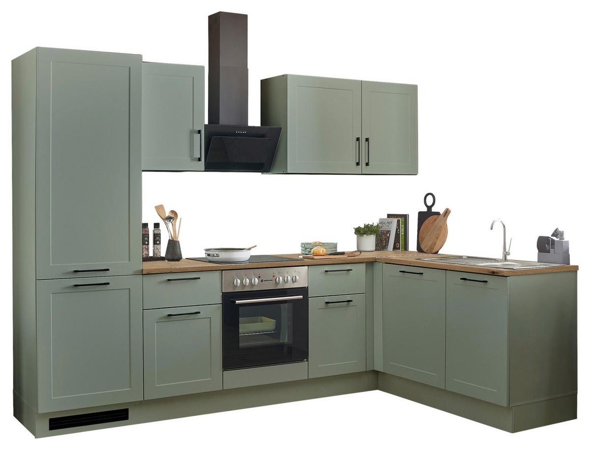 Eckküche Marseille Grün/eiche Dekor S: 280x175 Cm - Eiche Artisan/Grün, Design, Holzwerkstoff (280/175cm) - MID.YOU