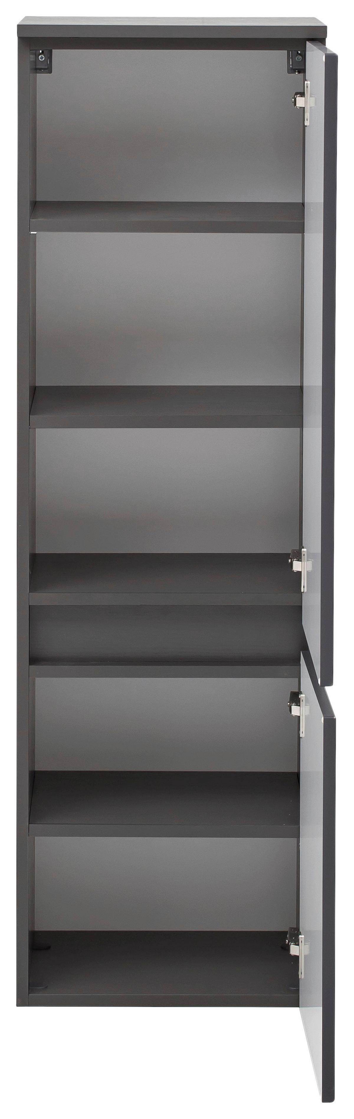 Midischrank Kopenhagen B: 40 cm Grau - Silberfarben/Grau, KONVENTIONELL, Holzwerkstoff (40/130/35cm) - Held