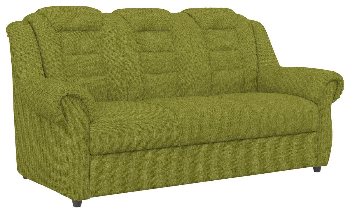 3-Sitzer-Sofa Boston Grün Chenille - Schwarz/Grün, KONVENTIONELL, Textil (196/102/1101cm) - Livetastic