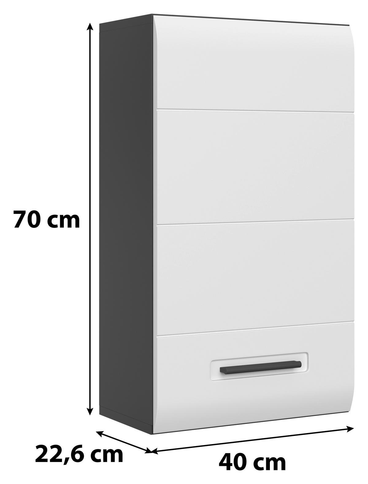 HÄNGESCHRANK PEARL NEW SNOL 118 - Anthrazit/Weiß, KONVENTIONELL, Holzwerkstoff (40/70/22,6cm)