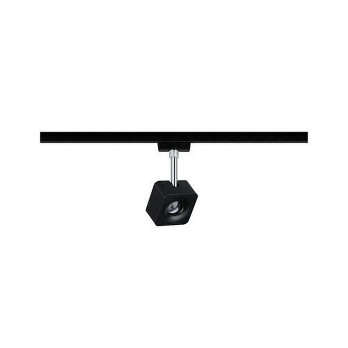 LED-Deckenleuchte Urail Spot Cube L: 7,7 cm, dimmbar - Chromfarben/Schwarz, Design, Kunststoff/Metall (7,7/16,5/4,7cm) - Paulmann