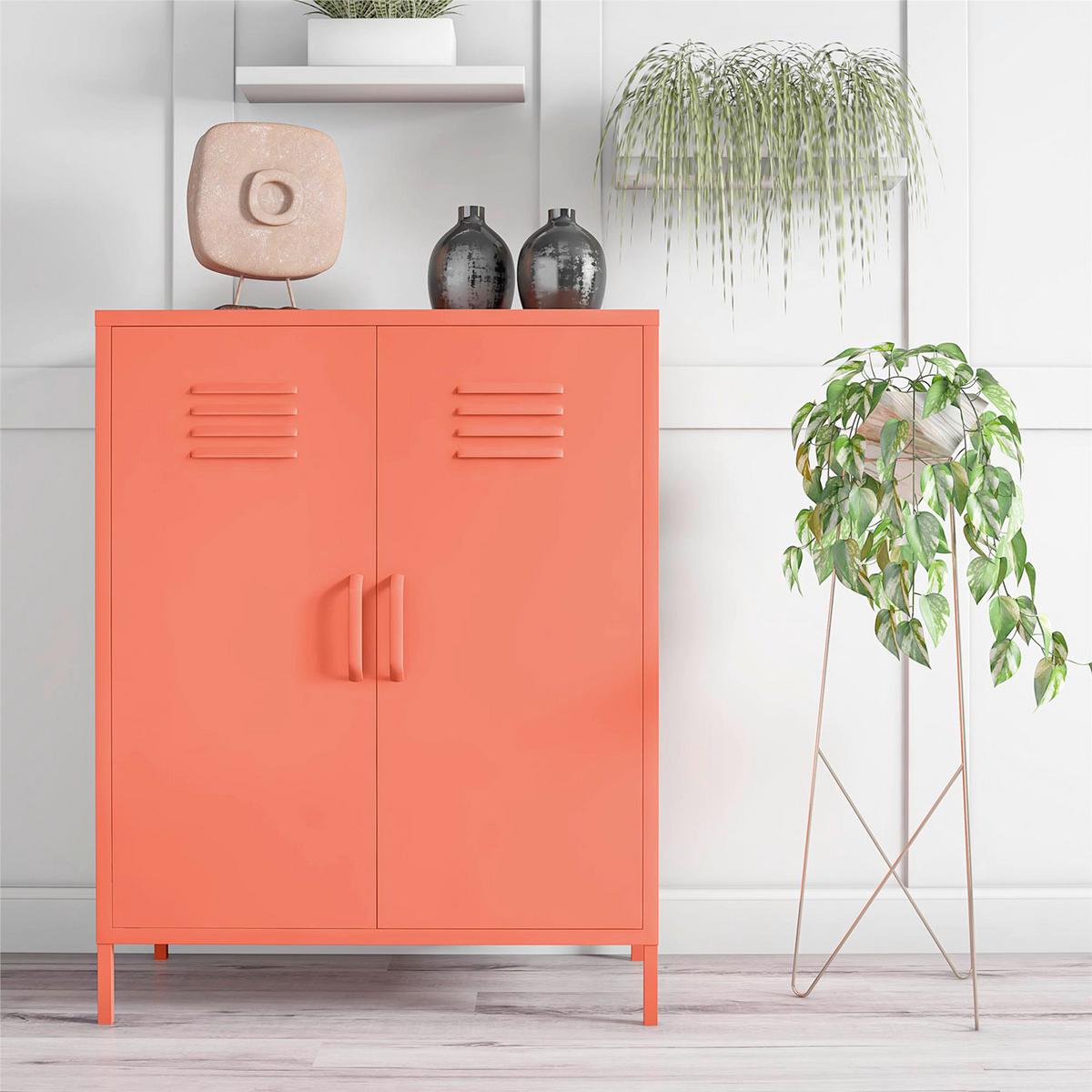 Highboard Cache Orange B: 80cm - Orange, Design, Metall (80/101/40cm) - MID.YOU