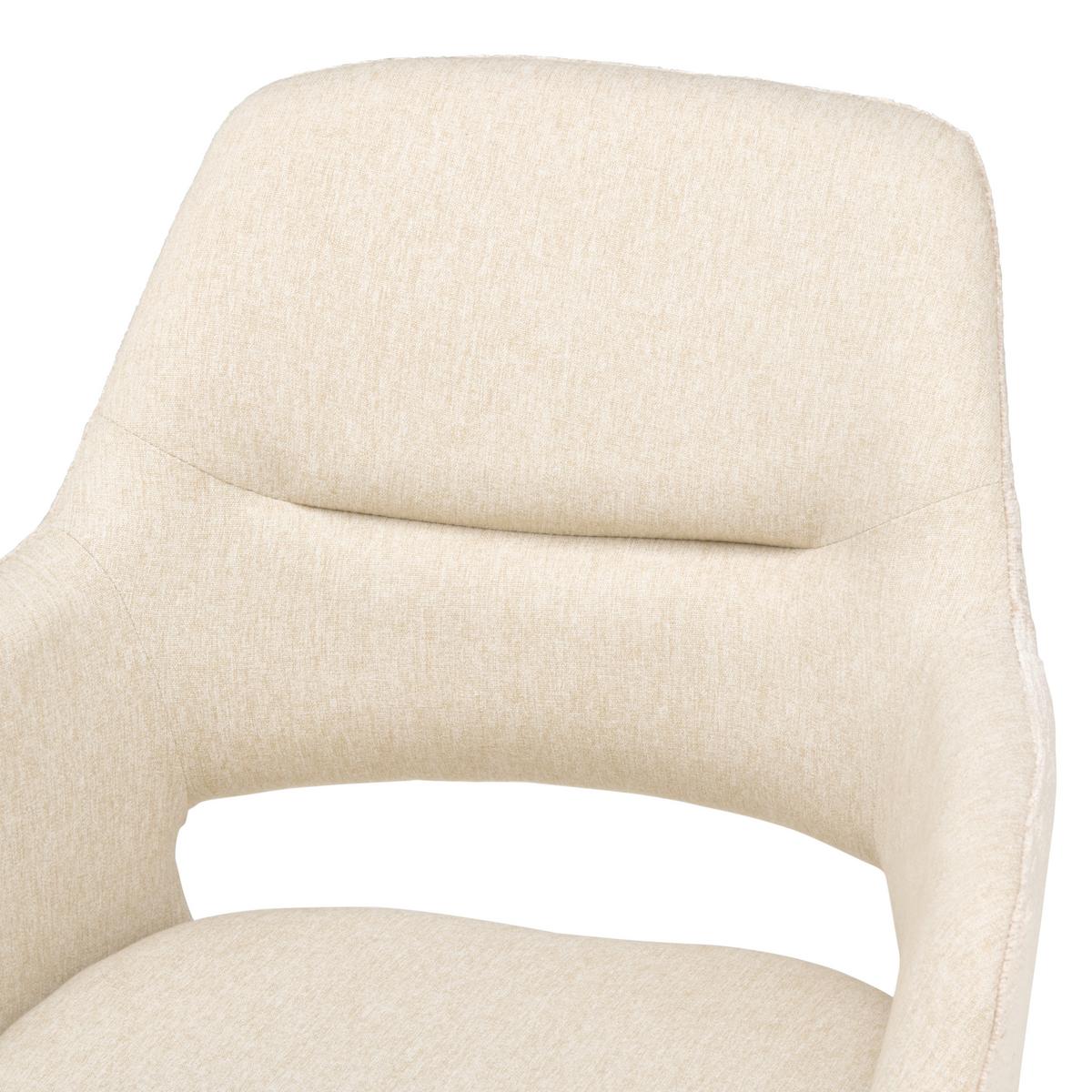 Armlehnstuhl Kaan Chenille Beige, B: 61 Cm - Beige/Schwarz, KONVENTIONELL, Textil/Metall (61/85/63cm) - MID.YOU