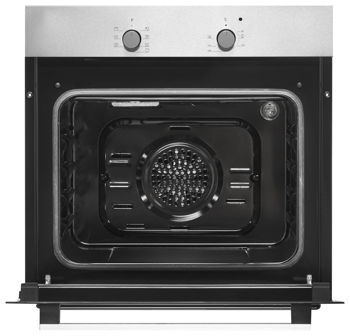 Einbauherd-Set B: 59,5 cm Induktion/ Autark - Edelstahlfarben/Schwarz, Trend, Glas/Metall (59,5/59,5/56,5cm) - Respekta