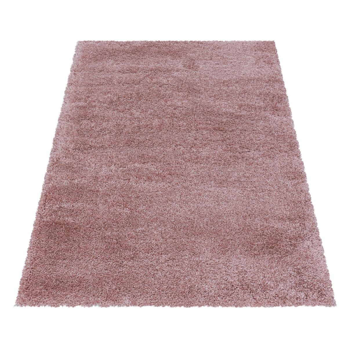 Hochflor Teppich Rosa Fluffy 200x290 cm - Rosa, Basics, Textil (200/290cm)