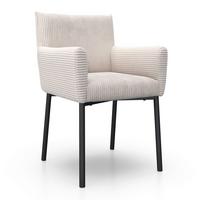 STOLIČKA S PODRÚČKAMI SOFIA - čierna/béžová, Modern, kov/drevo (57/87/58cm) - Bessagi Home